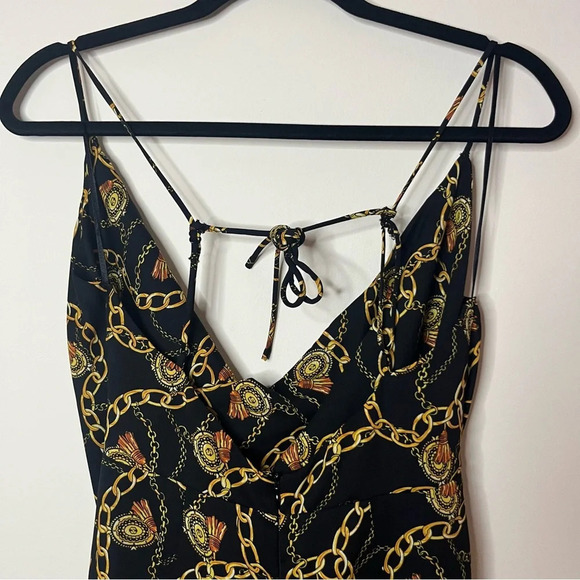 ASTR THE LABEL Black Chain Reaction Strappy Faux Wrap Mini Dress - Picture 8 of 10